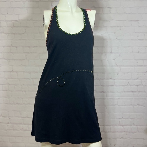 appliqued Tanktop Tunic Dress reversible in size medium 90s Y2k Vintage - Picture 10 of 16